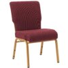 Maroon Fabric, Gold Steel Frame, 20.5″ Wide Church Chair by Chivari CH20FMG-ZF-T