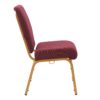 Maroon Fabric, Gold Steel Frame, 20.5″ Wide Church Chair by Chivari CH20FMG-ZF-T