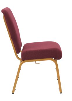 Maroon Fabric, Gold Steel Frame, 20.5″ Wide Church Chair by Chivari CH20FMG-ZF-T