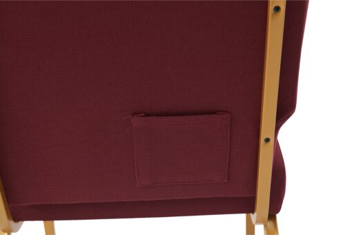 Maroon Fabric, Gold Steel Frame, 20.5″ Wide Church Chair by Chivari CH20FMG-ZF-T