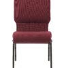 Maroon Fabric, Gold Vein Steel Frame, 18.5″ Wide Church Chair by Chivari CH18MGV-ZF-T