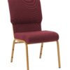 Maroon Fabric, Gold Steel Frame, 18.5" Wide Church Chair by Chivari, Cut Away Back CH18MG-ZF-T