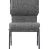 Gray Fabric, Silver Vein Steel Frame, 18.5″ Wide Church Chair by Chivari, Cut Away Back CH18GRSV-ZF-T