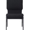 Black Fabric, Black Steel Frame, 18.5″ Wide Church Chair by Chivari, Cut Away Back CH18BB-ZF-T