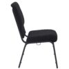 Black Fabric, Black Steel Frame, 18.5″ Wide Church Chair by Chivari, Cut Away Back CH18BB-ZF-T