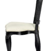 Chair Royal Resin Black with Ivory Vinyl Seat and Black Rattan Back CRRBIR-ZG-T