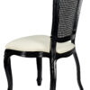 Chair Royal Resin Black with Ivory Vinyl Seat and Black Rattan Back CRRBIR-ZG-T