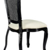 Chair Royal Resin Black with Ivory Vinyl Seat and Black Rattan Back CRRBIR-ZG-T