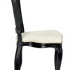 Chair Royal Resin Black with Ivory Vinyl Seat and Black Rattan Back CRRBIR-ZG-T