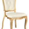 Chair Royal Resin Gold with Ivory Vinyl Seat and Ivory Vinyl Tufted Back by Chivari CRRGIT-ZG-T