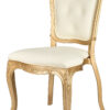 Chair Royal Resin Gold with Ivory Vinyl Seat and Ivory Vinyl Tufted Back by Chivari CRRGIT-ZG-T