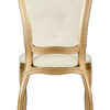 Chair Royal Resin Gold with Ivory Vinyl Seat and Ivory Vinyl Tufted Back by Chivari CRRGIT-ZG-T