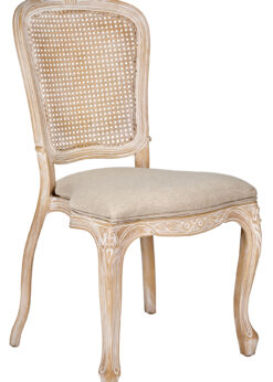 Royal Resin Natural White Washed with Burlap Seat and Natural White Rattan Back_1 CRRNWBNWR-ZG-T