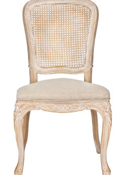 Royal Resin Natural White Washed with Burlap Seat and Natural White Rattan Back_2