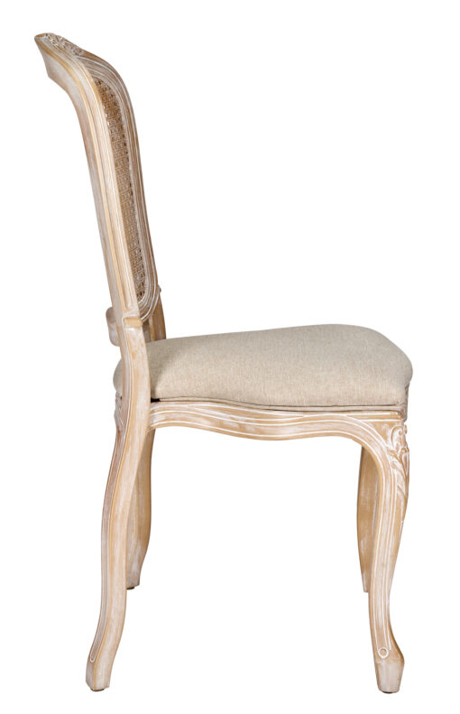 Royal Resin Natural White Washed with Burlap Seat and Natural White Rattan Back_8