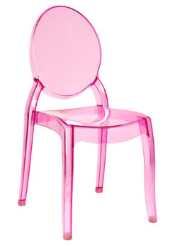 Fuchsia Clear Resin Oval Back Sophia Ghost Chair CGSRFU-ZG-T