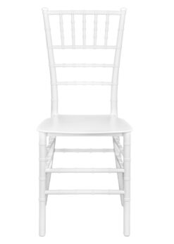 White ThinResin Chiavari Chair by Chivari, Strong One-Piece Frame, Stackable CCRW-MONO-THIN-ZG-T