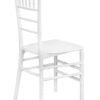 White ThinResin Chiavari Chair by Chivari, Strong One-Piece Frame, Stackable CCRW-MONO-THIN-ZG-T