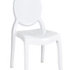 White Resin Oval Back Sophia Ghost Chair CGSRW-ZG-T