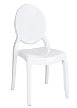 White Resin Oval Back Sophia Ghost Chair CGSRW-ZG-T