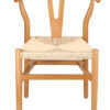 Natural Wishbone Wood Chair with Natural Rope Seat CWHWNN-ZG-T