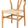 Natural Wishbone Wood Chair with Natural Rope Seat CWHWNN-ZG-T