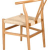 Natural Wishbone Wood Chair with Natural Rope Seat CWHWNN-ZG-T