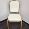 Crown Ivory Vinyl on Gold Frame Banquet Chair CQCVI-ZF-T