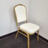 Crown Ivory Vinyl on Gold Frame Banquet Chair CQCVI-ZF-T