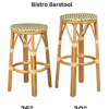 Beige on Green No Back PE Rattan Bistro Barstool 26