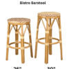 Beige on Maroon No Back PE Rattan Bistro Barstool 26