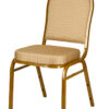 Beige Patterned Fabric Gold Steel Frame Dome Banquet Chair CQDFBE-ZF-T