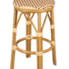 Beige on Maroon Bistro Barstool 26 inch No Back PE Rattan