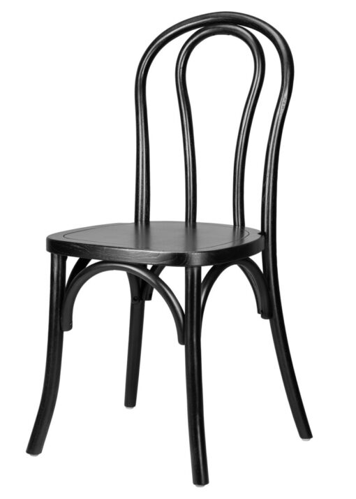 Bentwood Wood Black Restaurant Chair with Standard Square Seat by Chivari CBWB-ZG-T