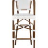 Bistro Barstool Armless PE Rattan Whtie on White Dark Pipe BBPWD-AX-T