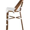 Bistro Barstool Armless PE Rattan Whtie on White Dark Pipe BBPWD-AX-T