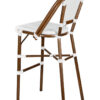 Bistro Barstool Armless PE Rattan Whtie on White Dark Pipe BBPWD-AX-T