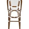 Bistro Barstool Armless PE Rattan Whtie on White Dark Pipe BBPWD-AX-T