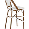 Bistro Barstool Armless PE Rattan Whtie on White Dark Pipe BBPWD-AX-T