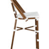 Bistro Barstool Armless PE Rattan Whtie on White Dark Pipe BBPWD-AX-T