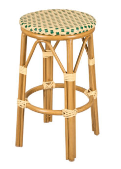 Bistro Barstool 26 PE Rattan Beige on Green