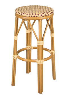 30" No Back Beige on Maroon Bistro Barstool