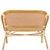 Bistro Bench, Seats 2, PE Rattan, Beige on Maroon. Light Pipe by Chivari BNBPBG-AX-T