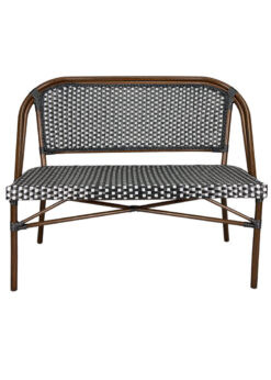 Bistro Bench Black and White Dark Pipe BNBPBLA-AX-T