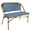 Blue on White Medium Pipe Bistro Bench BNBPBLU-AX-T