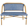 Blue on White Medium Pipe Bistro Bench BNBPBLU-AX-T