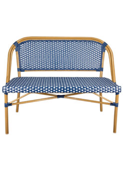 Blue on White Medium Pipe Bistro Bench BNBPBLU-AX-T