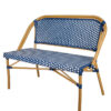 Blue on White Medium Pipe Bistro Bench BNBPBLU-AX-T