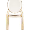 Gold Clear Resin Oval Back Sophia Ghost Chair by Chivari CGSRG-ZG-T