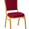 Burgundy Vinyl on Gold Frame Crown Banquet Chair CQCVBUG-ZF-T